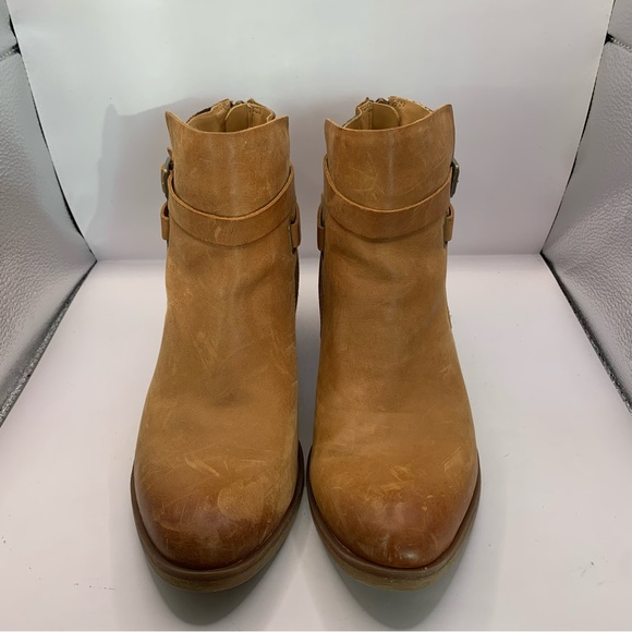 Kork-Ease Korks Rohit Buckle Strap Ankle Boots SZ 8M Brown Leather Cowgirl - Picture 7 of 9